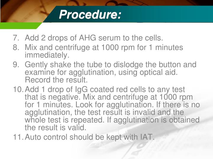 PPT - The Antiglobulin Test ( Direct & Indirect ) PowerPoint ...