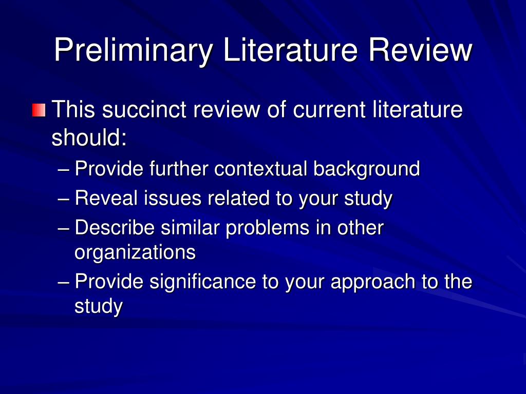 preliminary literature review example