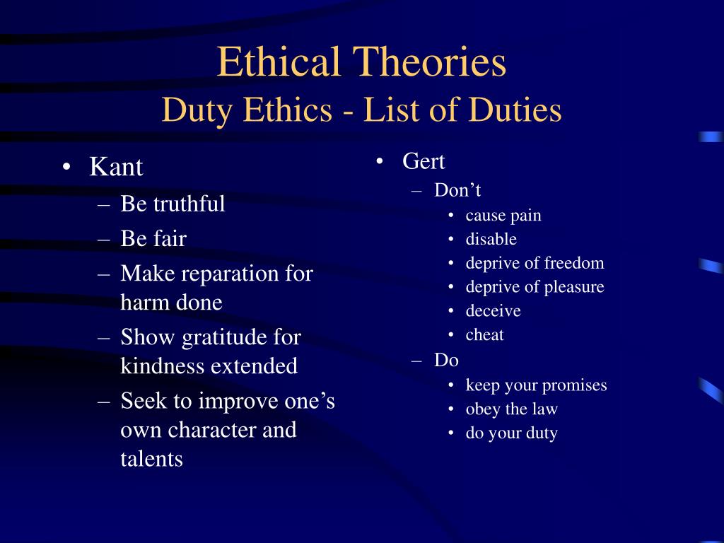 The Ethics Of Duty Ethics The Ethics Of Duty Ethics