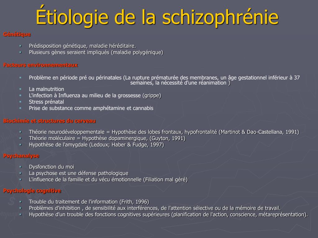 PPT - Psychopathologie de la schizophrénie PowerPoint Presentation ...