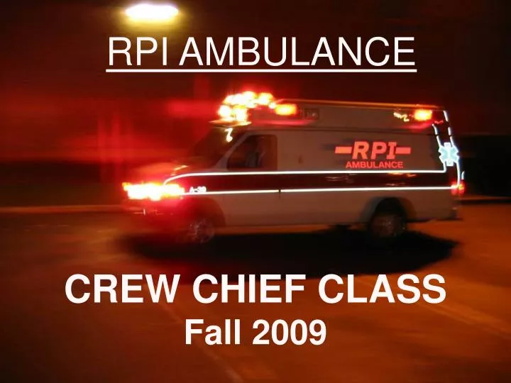 crew chief class fall 2009 n.