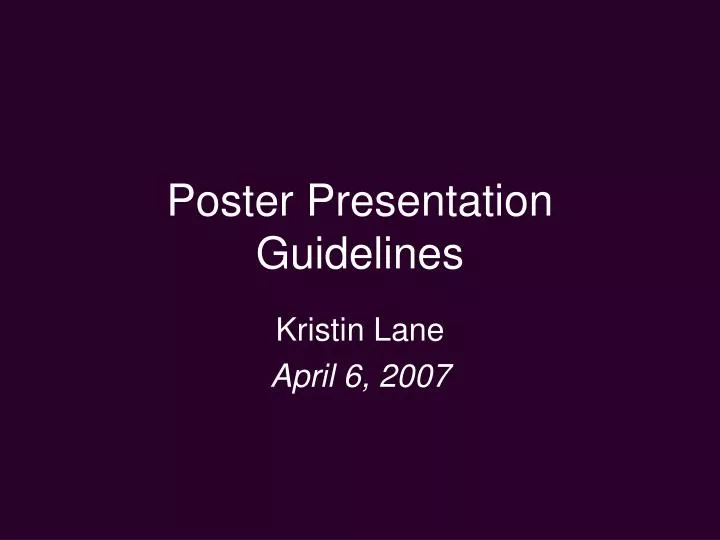 PPT Poster Presentation Guidelines PowerPoint Presentation Free 