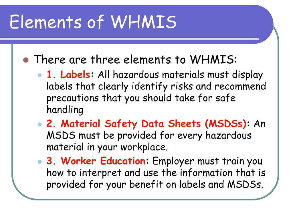 PPT WHMIS The Workplace Hazardous Materials Information 43 OFF