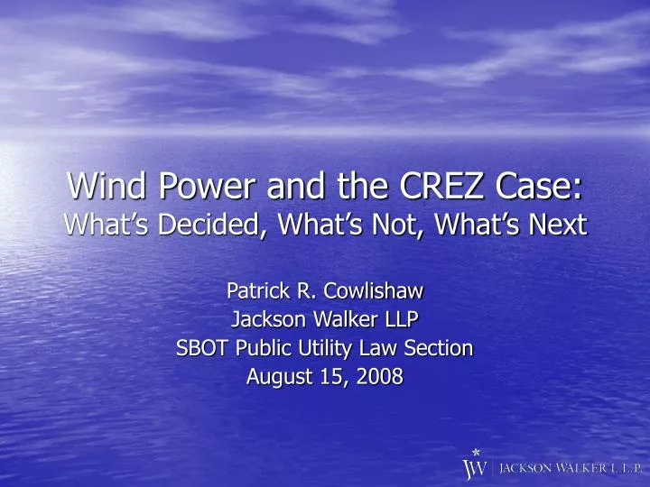 wind power and the crez case what s decided what s not what s next n.