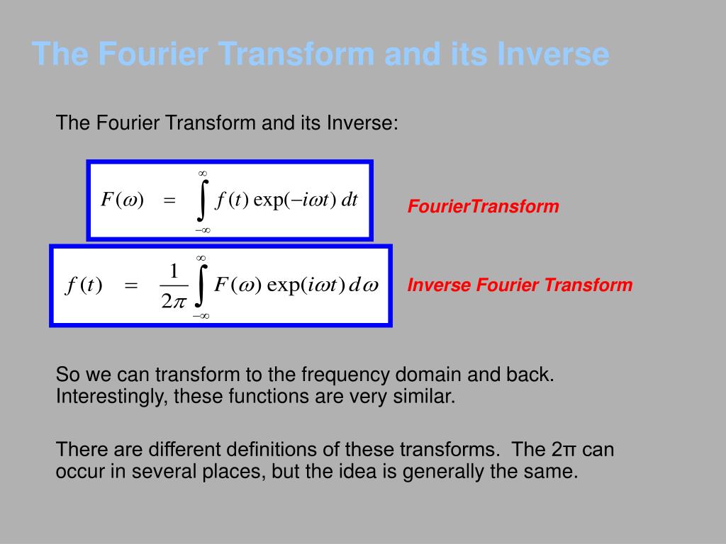 inverse fourier transform inverse fourier transform