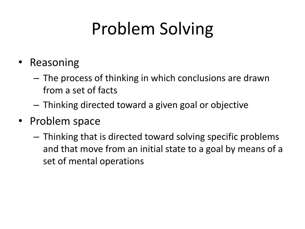 cognitive operations in problem solving