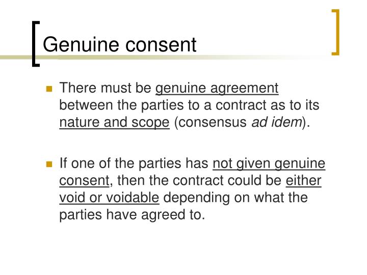 genuine consent n.