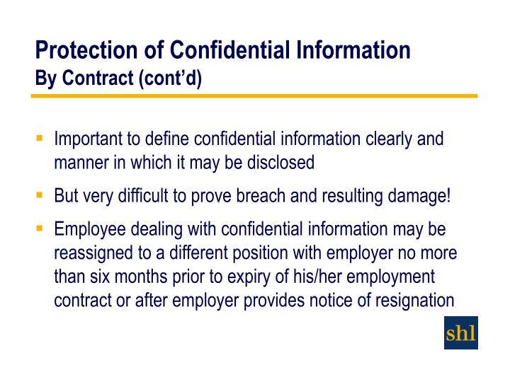 ppt termination of employment confidentiality and non competition define confidential