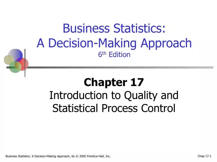 chapter 17 introduction to quality and statistical process control n.