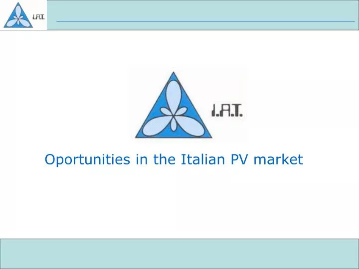 oportunities in the italian pv market n.