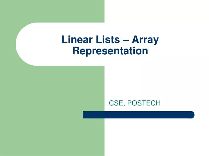 linear lists array representation n.