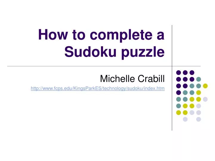 how to complete a sudoku puzzle n.