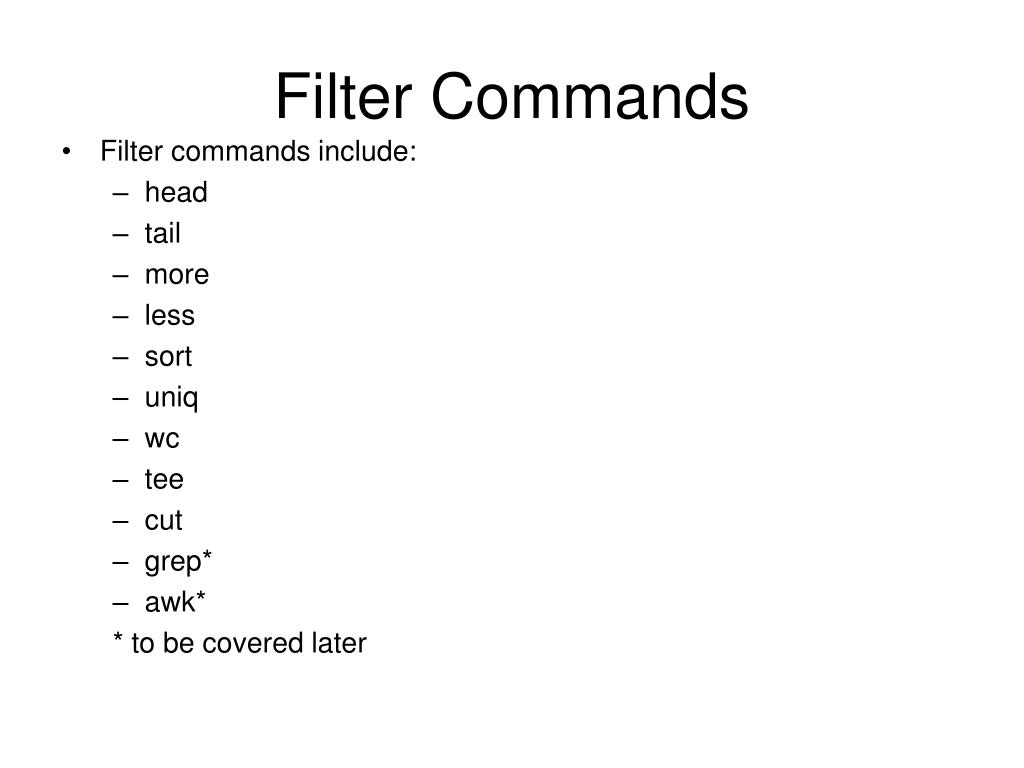 PPT - Unix Filters PowerPoint Presentation, free download - ID:245144