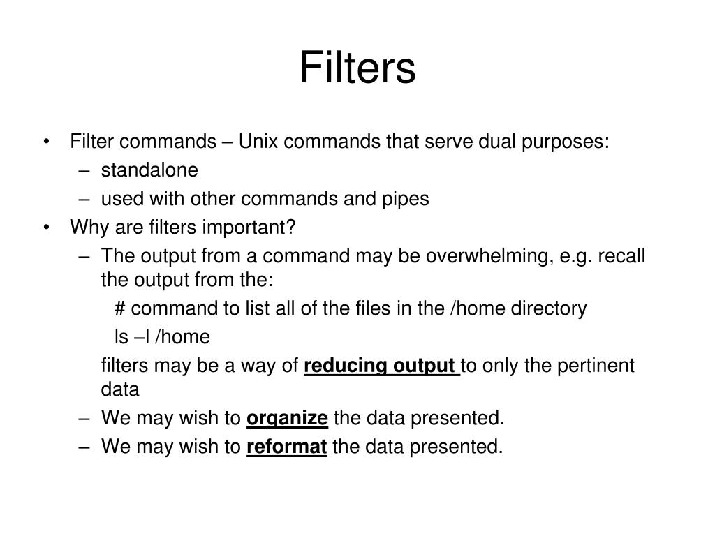 PPT - Unix Filters PowerPoint Presentation, free download - ID:245144