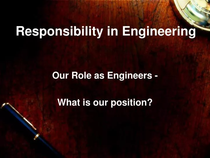 responsibility in engineering n.