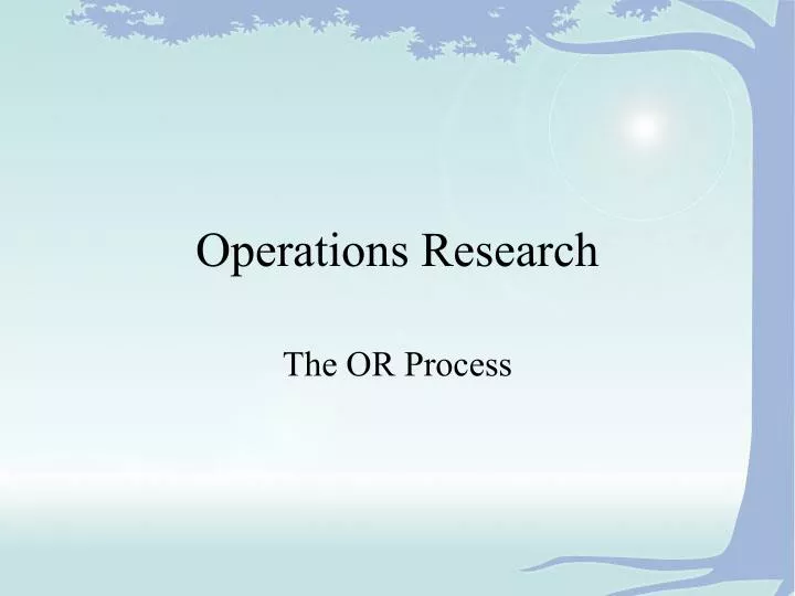 operations research n.