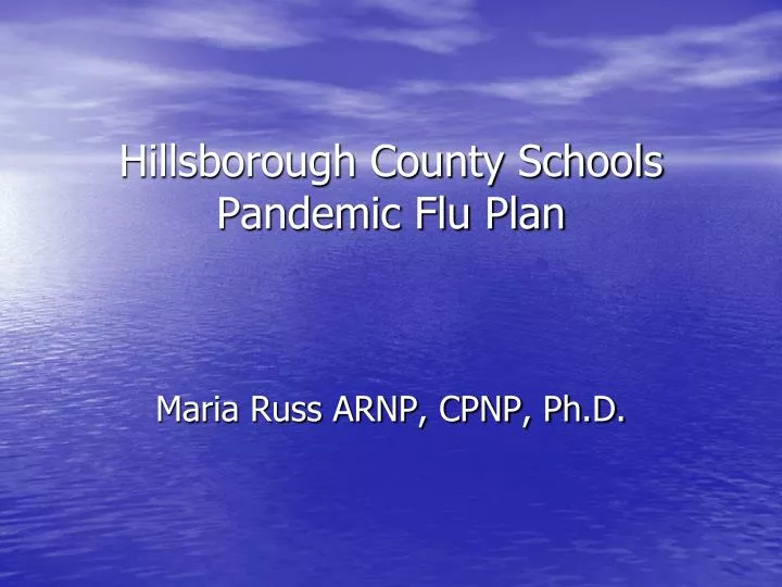 hillsborough county schools pandemic flu plan n.