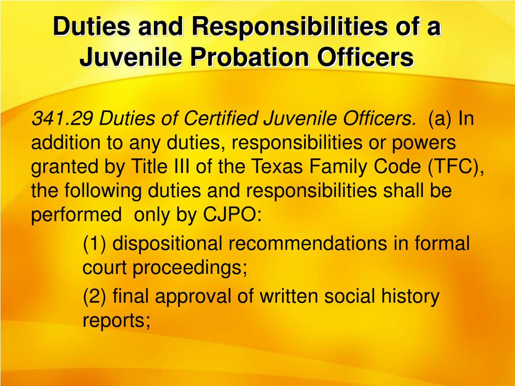 Description job juvenile officer probation