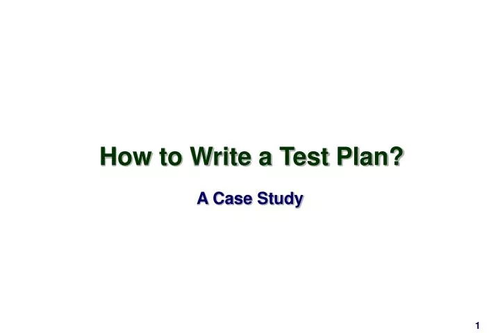 how to write a test plan n.