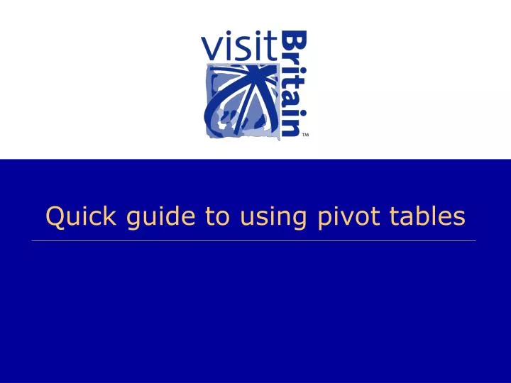 quick guide to using pivot tables n.