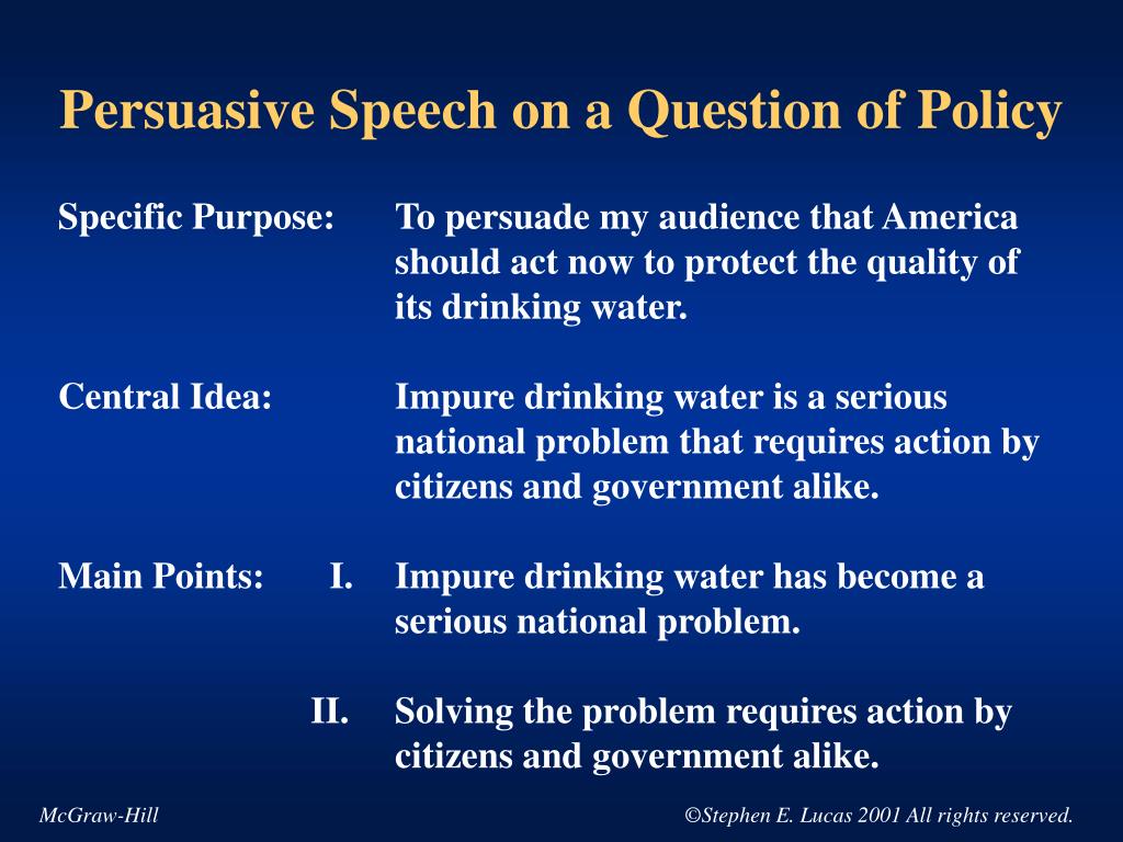 persuasive speech on question of policy