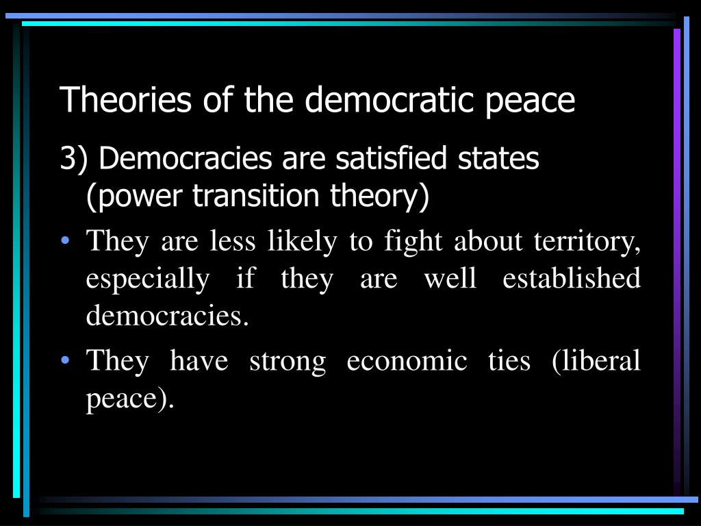 democratic peace theory is based on what logic