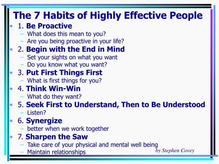 7 habits of highly effective relationships 7 habits of highly effective relationships