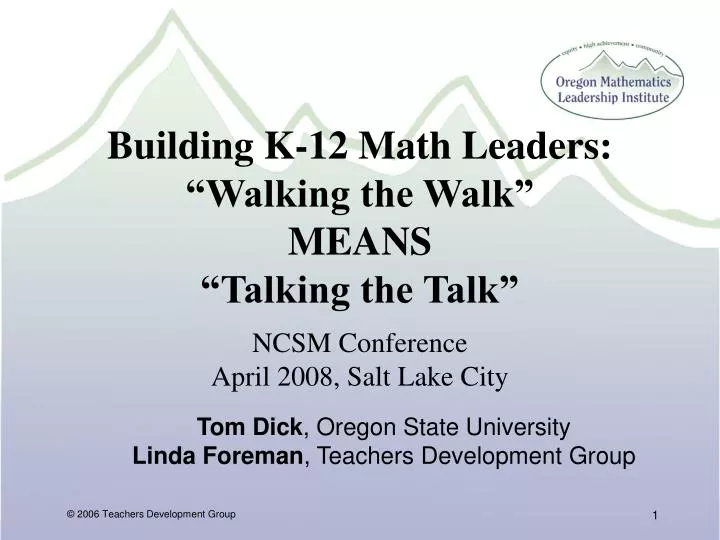 building k 12 math leaders walking the walk means talking the talk n.
