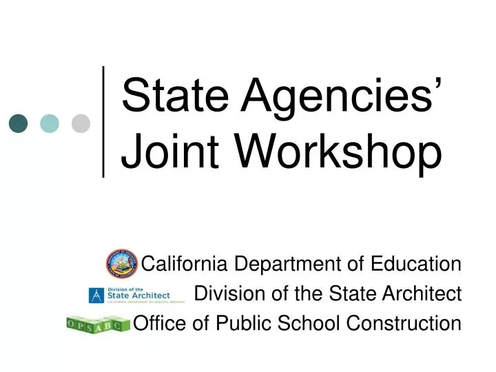 state agencies joint workshop n.
