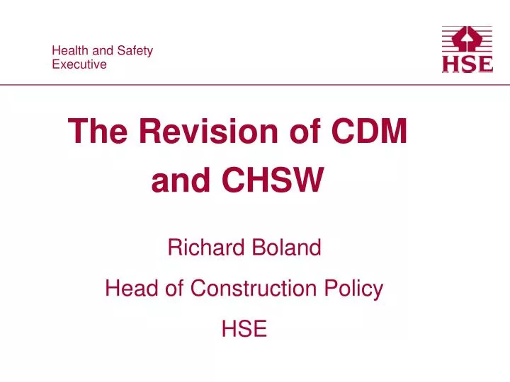 the revision of cdm and chsw n.
