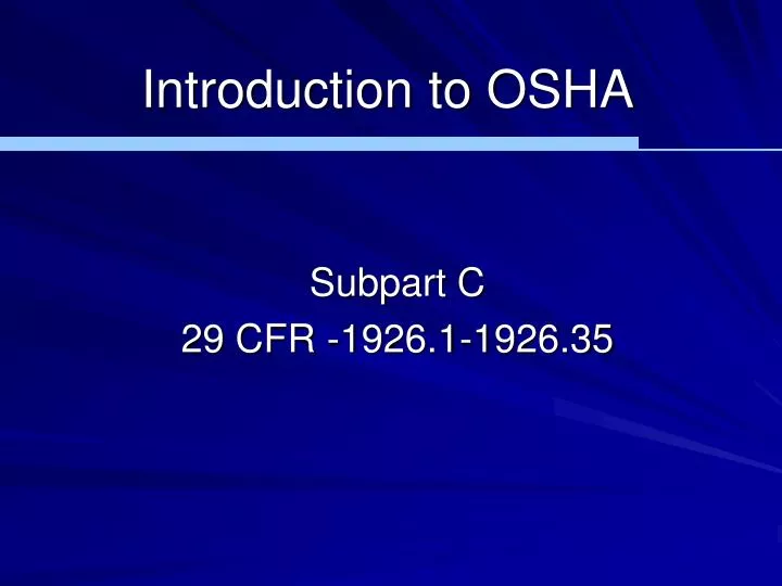 introduction to osha n.