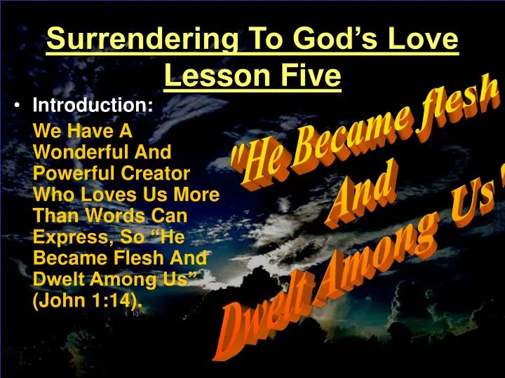 surrendering to god s love lesson five n.