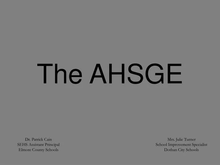 the ahsge n.