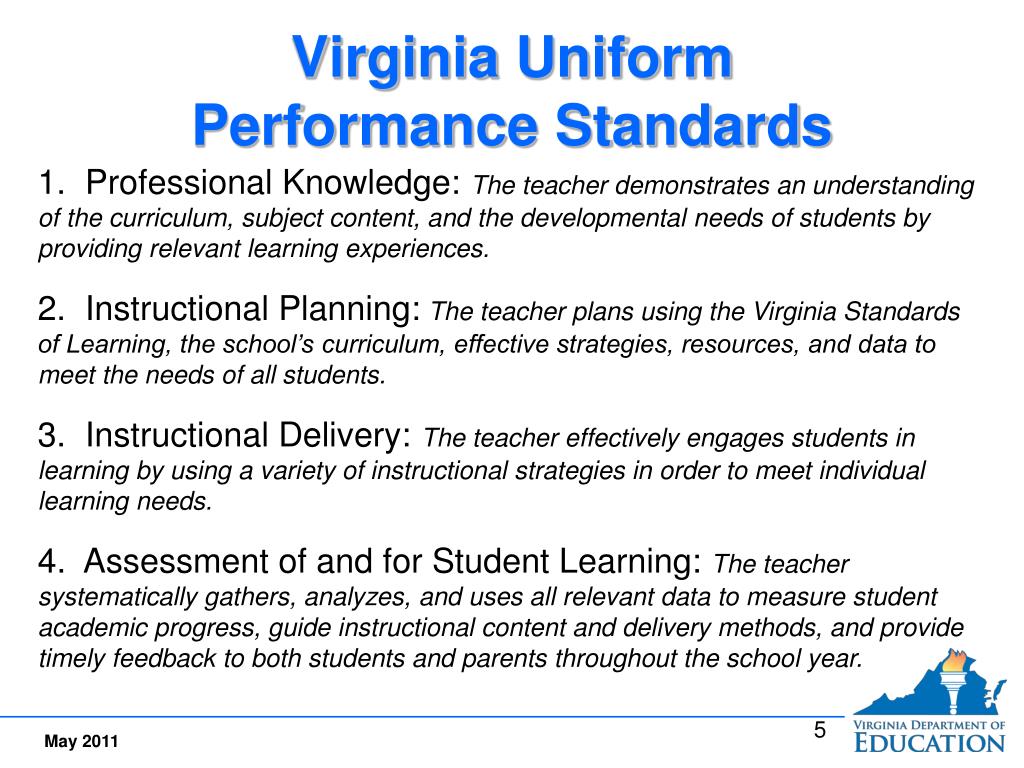 PPT Virginia Uniform Performance Standards for Teachers PowerPoint