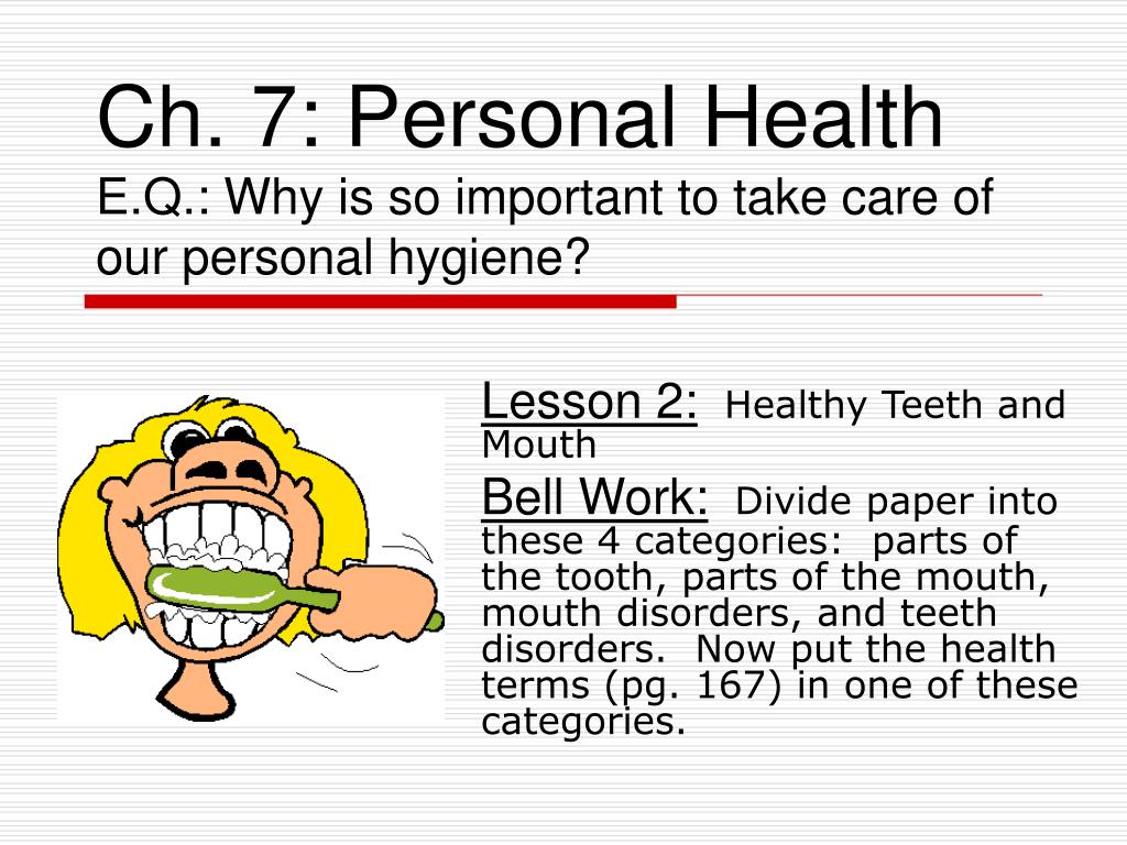 PPT - Ch. 7: Personal Health E.Q.: Why is so important to ...