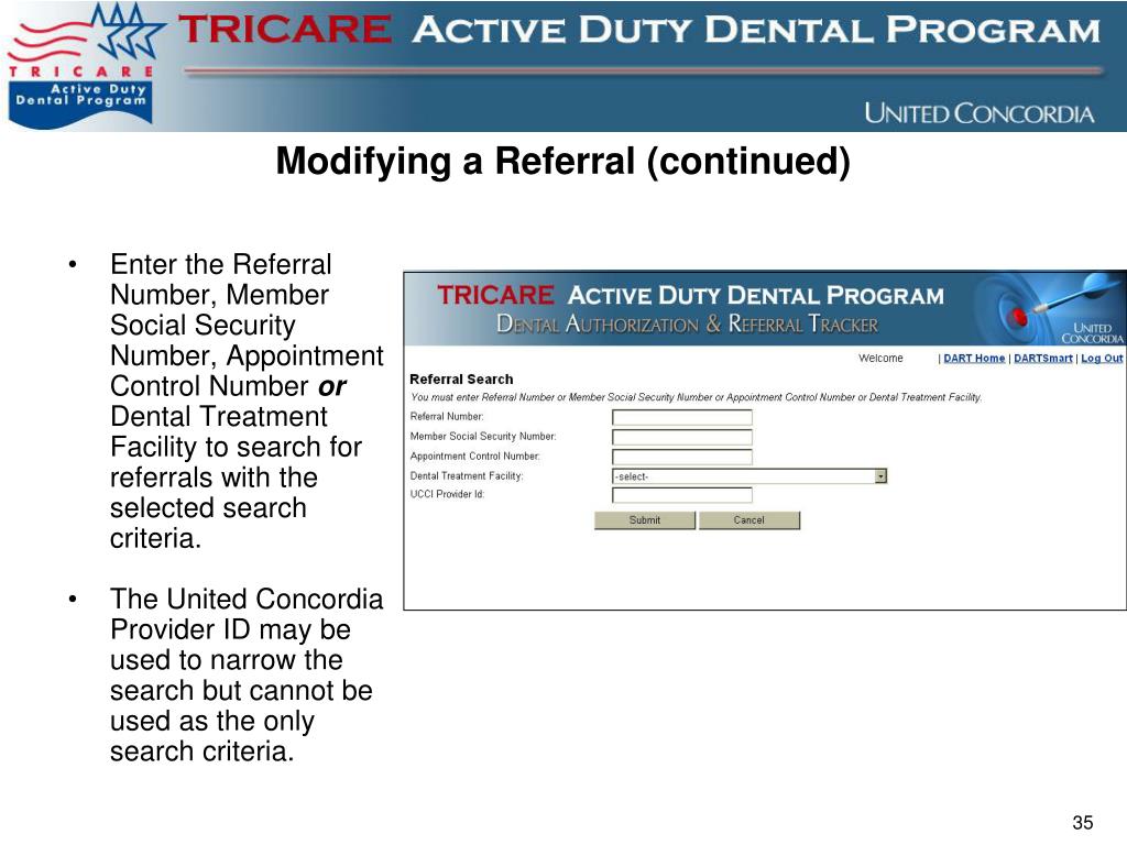PPT - Military Dental Treatment Facility TRICARE Active Duty Dental Program Training ...