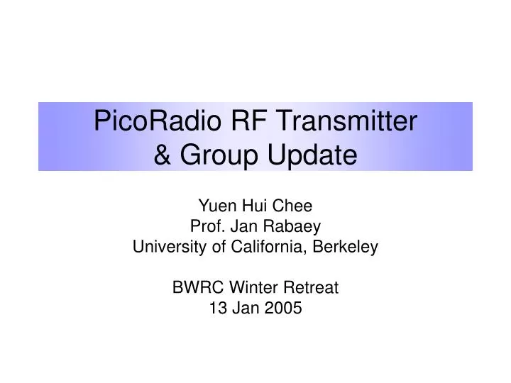 picoradio rf transmitter group update n.