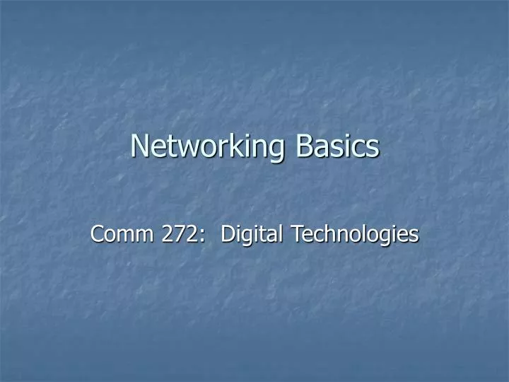 networking basics n.