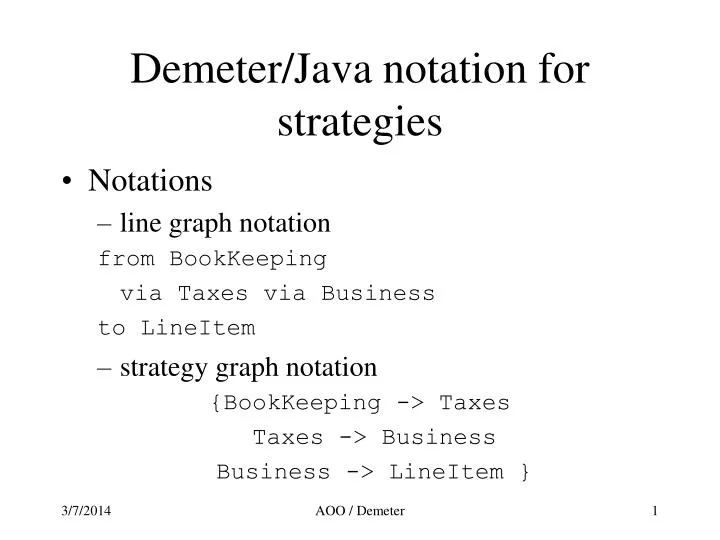 demeter java notation for strategies n.