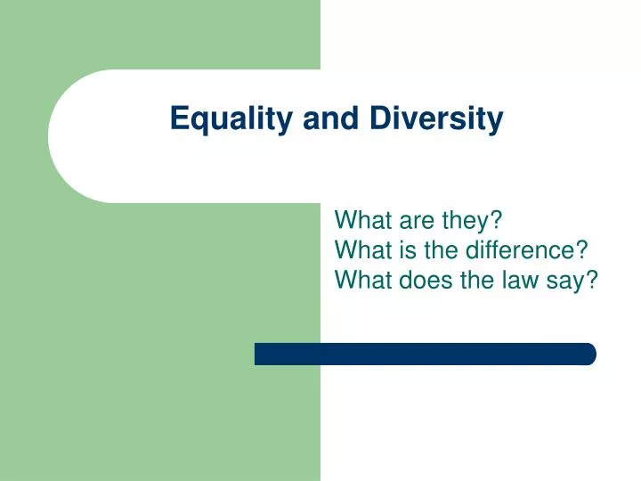 equality and diversity n.