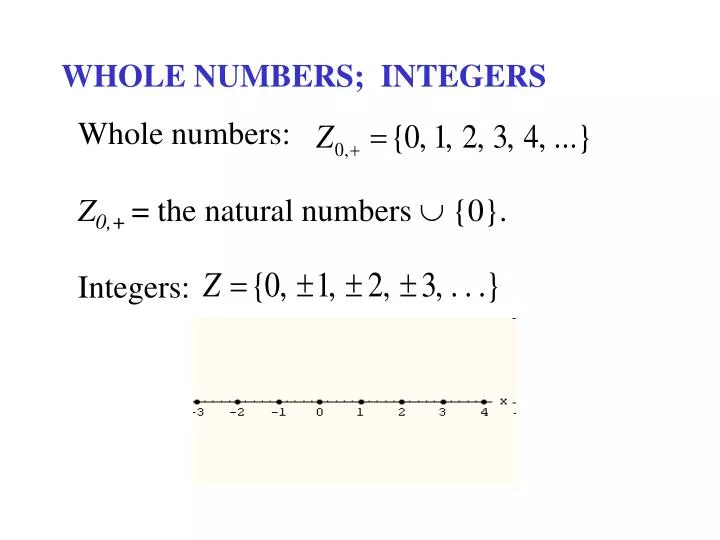 whole numbers integers n.
