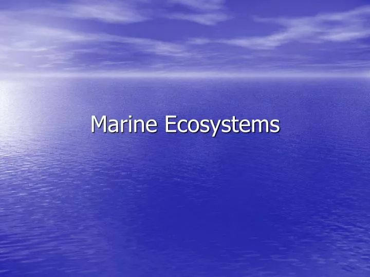 marine ecosystems n.
