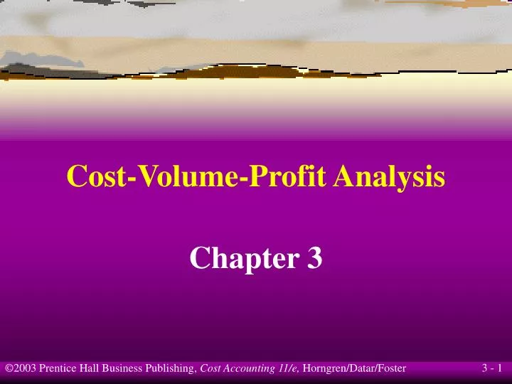 cost volume profit analysis n.