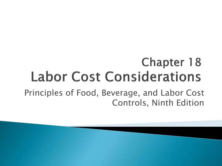 chapter 18 labor cost considerations n.
