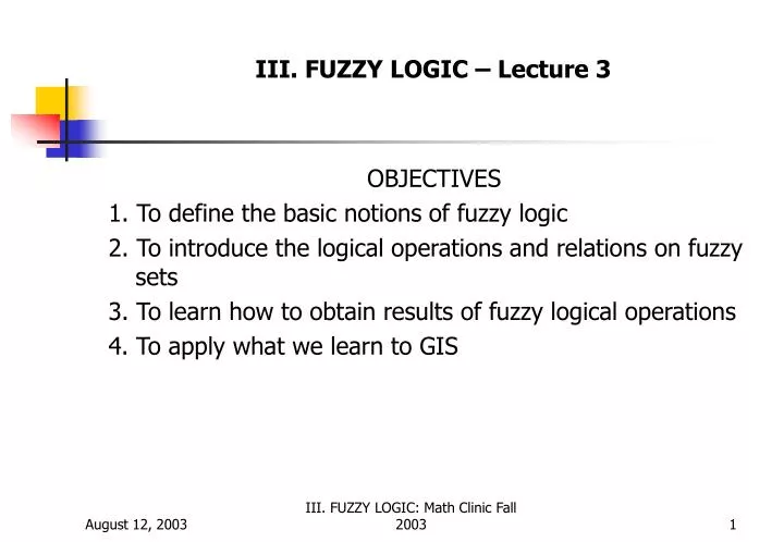 iii fuzzy logic lecture 3 n.