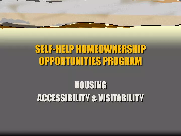 self help homeownership opportunities program n.