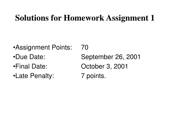 solutions for homework assignment 1 n.