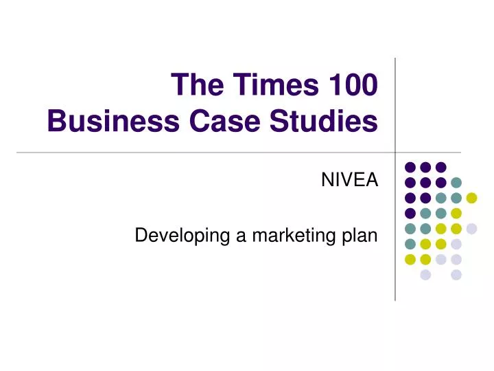 the times 100 business case studies n.