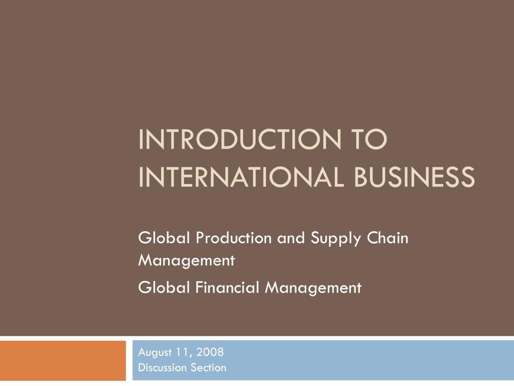 ppt introduction to international business powerpoint presentation