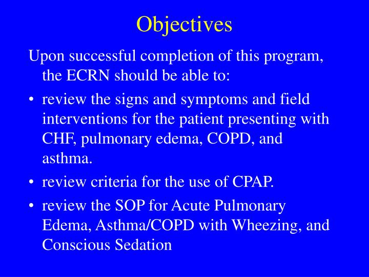PPT Respiratory Emergencies CHF, Pulmonary Edema, COPD